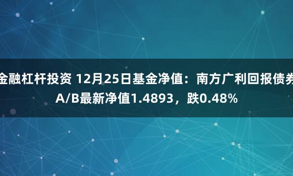 金融杠杆投资 12月25日基金净值：南方广利回报债券A/B最新净值1.4893，跌0.48%