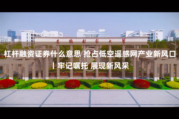 杠杆融资证券什么意思 抢占低空遥感网产业新风口丨牢记嘱托 展现新风采