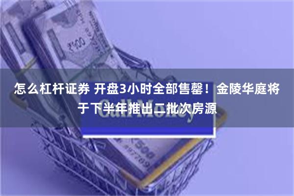 怎么杠杆证券 开盘3小时全部售罄！金陵华庭将于下半年推出二批次房源