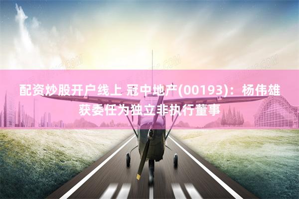配资炒股开户线上 冠中地产(00193)：杨伟雄获委任为独立非执行董事