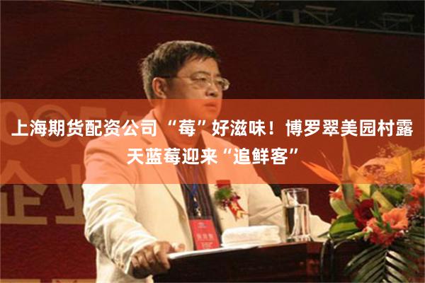 上海期货配资公司 “莓”好滋味！博罗翠美园村露天蓝莓迎来“追鲜客”