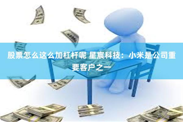 股票怎么这么加杠杆呢 星宸科技：小米是公司重要客户之一
