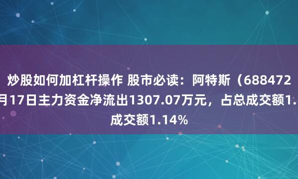 炒股如何加杠杆操作 股市必读：阿特斯（688472）9月17日主力资金净流出1307.07万元，占总成交额1.14%